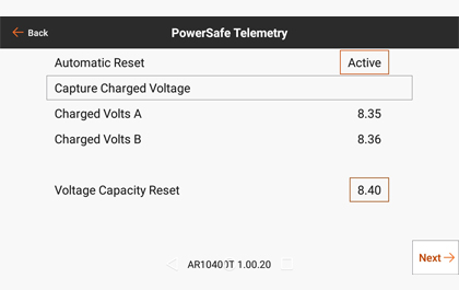 FORWARD PROGRAMMABLE für den Spektrum AR14410T 14-Kanal PowerSafe Telemetrieempfänger